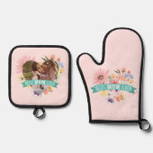 Beste Mama-Ever | Blühende Wildblumen Foto Herz Ofenhandschuh & Topflappen-Set (Vorderseite)