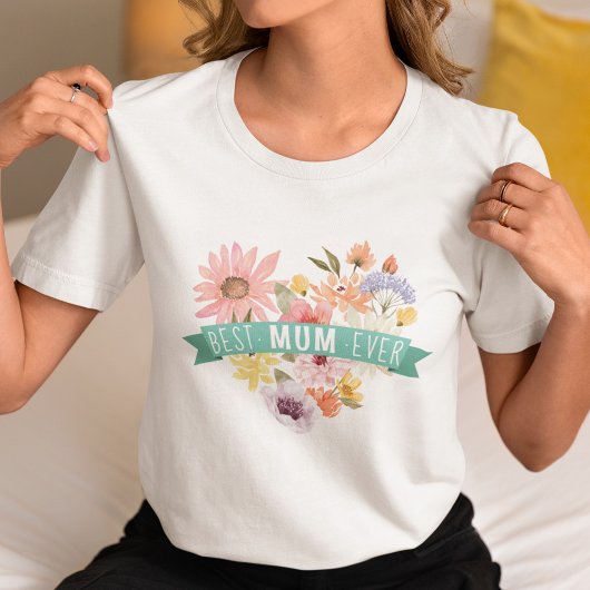 Beste Mama-Ever | Blühende Wildblumen Foto Herz Tri-Blend Shirt