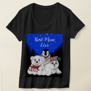 Beste Mama Ever Eisbär, Pinguin, Siegel T-Shirt