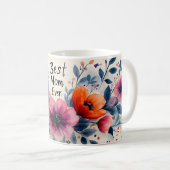 Beste Mama Ever Elegantes Watercolor Muttertagsges Kaffeetasse (VorderseiteRechts)