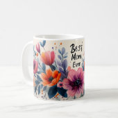 Beste Mama Ever Elegantes Watercolor Muttertagsges Kaffeetasse (Vorderseite Links)