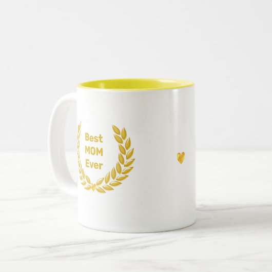 Beste Mama Ever & Golden Laurel Wreath Zweifarbige Tasse (Vorderseite Links)