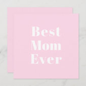 Beste Mama Ever hellrosa moderne Typografie-Karte (Vorne/Hinten)