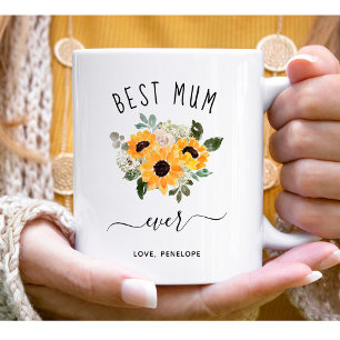 Beste Mama-Ever Hübsche rustikale Sonnenblumen Kaffeetasse