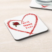 Beste Mama Ever im Herzen Getränkeuntersetzer (Linke Seite)