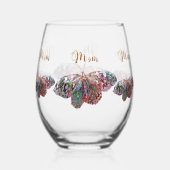 Beste Mama Ever Stemless Weinglas Ohne Stiel (Rückseite)