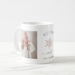 Beste Mama-Ever Zwei Fotos und Rose Gold Snowfla Kaffeetasse