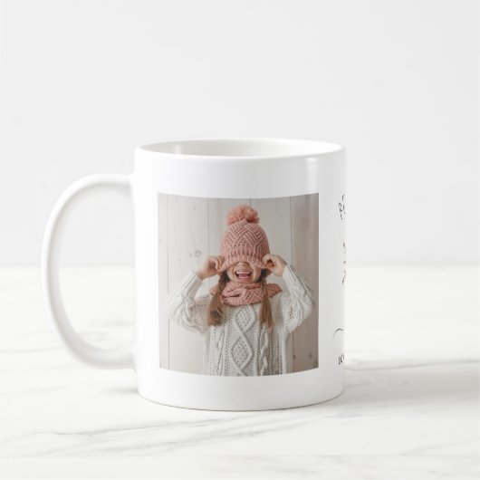 Beste Mama-Ever | Zwei Fotos und Rose Gold Snowfla Kaffeetasse (Links)