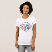 Beste Mama Farbenfrohe Schmetterlinge Herz V Neck T-Shirt (Vorne ganz)