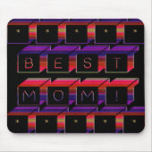 Beste Mama Farbige Blöcke und schwarzer Hintergrun Mousepad (Vorne)
