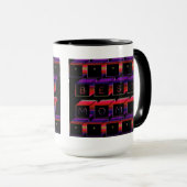 Beste Mama Farbige Blöcke und schwarzer Hintergrun Tasse (VorderseiteRechts)