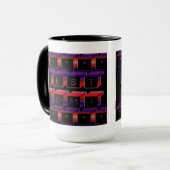 Beste Mama Farbige Blöcke und schwarzer Hintergrun Tasse (Vorderseite Links)