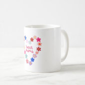 Beste Mama Farbige Florale Herz Illustration Kaffeetasse (VorderseiteRechts)
