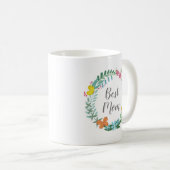 Beste Mama Floral Wilde Blume Butterfly Kraut Kaffeetasse (VorderseiteRechts)