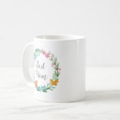 Beste Mama Floral Wilde Blume Butterfly Kraut Kaffeetasse (Vorderseite Links)
