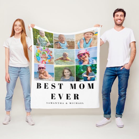 Beste Mama Foto Collage Fleece Blanket (Beispiel)