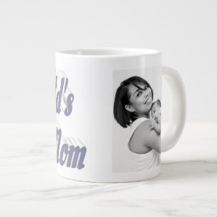 Beste Mama Foto Grauer Text Jumbo-Tasse