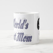 Beste Mama Foto Grauer Text Jumbo-Tasse (Vorderseite)