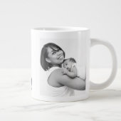 Beste Mama Foto Grauer Text Jumbo-Tasse (Rechts)