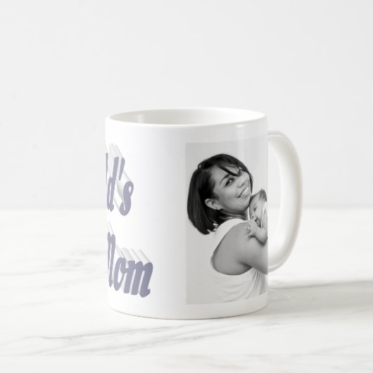 Beste Mama Foto Grauer Text Kaffeetasse (VorderseiteRechts)