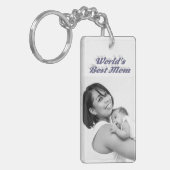 Beste Mama Foto Grauer Text Schlüsselanhänger (Vorderseite links)
