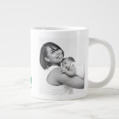 Beste Mama Foto Grüner Text Jumbo-Tasse (Rechts)