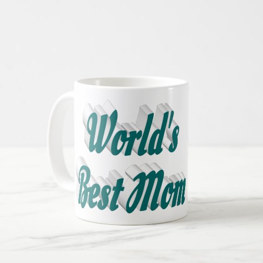 Beste Mama Foto Grüner Text Kaffeetasse (Vorderseite Links)