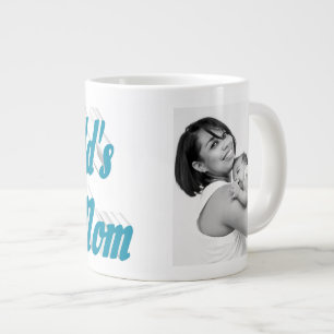 Beste Mama Foto Himmelblau Jumbo-Tasse
