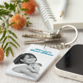 Beste Mama Foto Himmelblau Schlüsselanhänger (Vorderseite rechts)