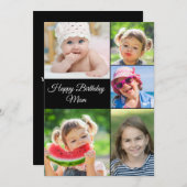 Beste Mama FotoCollage Geburtstagsflachkarte (Vorne/Hinten)