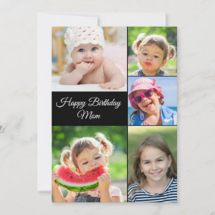 Beste Mama FotoCollage Geburtstagsflachkarte