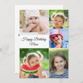 Beste Mama FotoCollage Geburtstagsflachkarte (Vorne/Hinten)