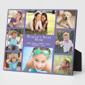 Beste Mama FotoCollage Lila Fotoplatte (Seite)