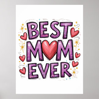 Beste Mama für Herz und Glitzern Poster