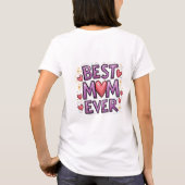 Beste Mama für Herz und Glitzern T-Shirt (Rückseite)