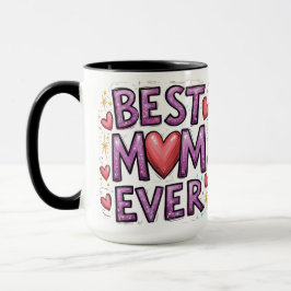 Beste Mama für Herz und Glitzern Tasse