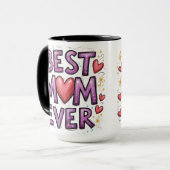 Beste Mama für Herz und Glitzern Tasse (Vorderseite Links)