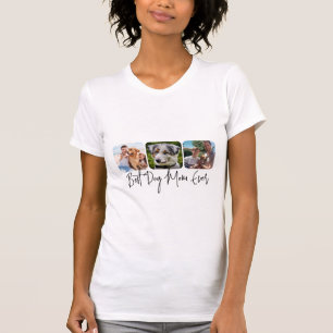 Beste Mama für Hunde - Benutzerdefinierte 3-Foto C T-Shirt