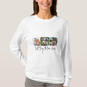 Beste Mama für Hunde - Benutzerdefinierte 3-Foto C T-Shirt (Vorderseite)