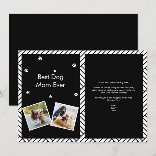 Beste Mama für Hunde Einladung (Vorne/Hinten)