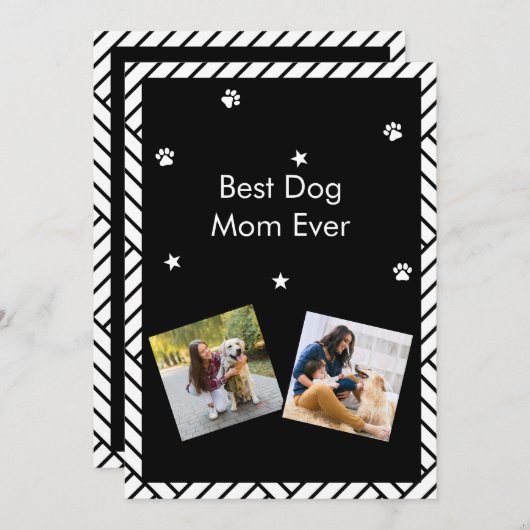 Beste Mama für Hunde Einladung (Vorne/Hinten)