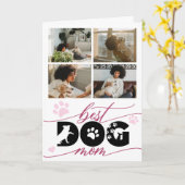Beste Mama für Hunde | Foto Collage Mother Day Karte (Gelbe Blume)
