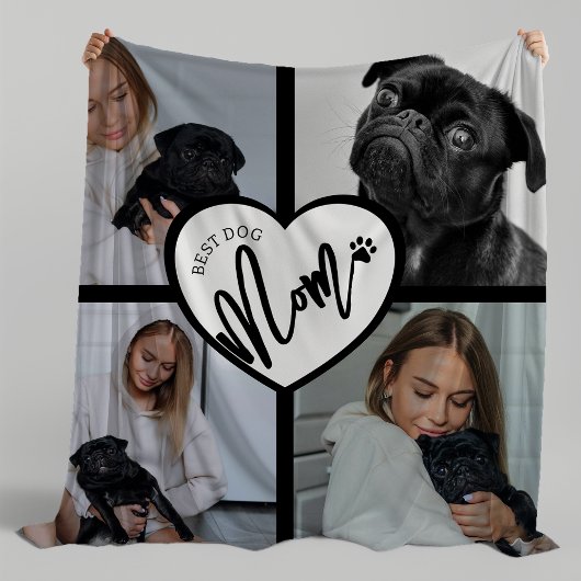 Beste Mama für Hunde | FotoCollage Fleecedecke