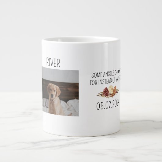 Beste Mama für Hunde | Handgeschriebenes Foto des Jumbo-Tasse (Vorderseite)