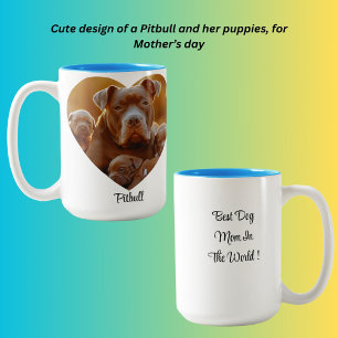 Beste Mama für Hunde in der Welt! Pitbull Zweifarbige Tasse
