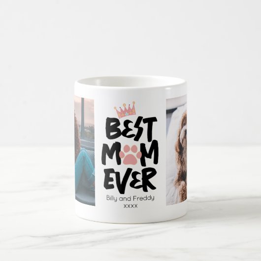 Beste Mama für Hunde je 2 Foto Pawprint Kaffeetasse (Mittel)