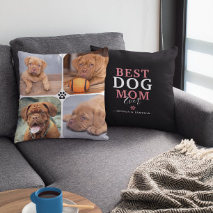Beste Mama für Hunde je 4 Foto Personalisiert Kissen