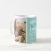 Beste Mama für Hunde je Aquamarin 2 Foto Kaffeetasse (Vorderseite Links)