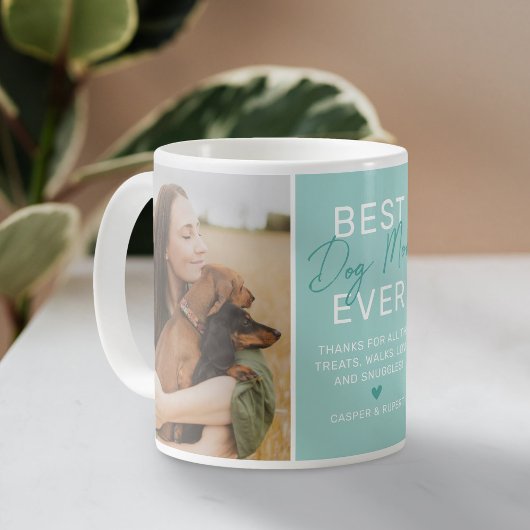 Beste Mama für Hunde je Aquamarin 2 Foto Kaffeetasse