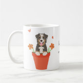 Beste Mama für Hunde je Australian Shepherd Blume Kaffeetasse (Links)